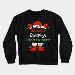 Santa's Favorite School Counselor Funny Christmas Pajamas Crewneck Sweatshirt